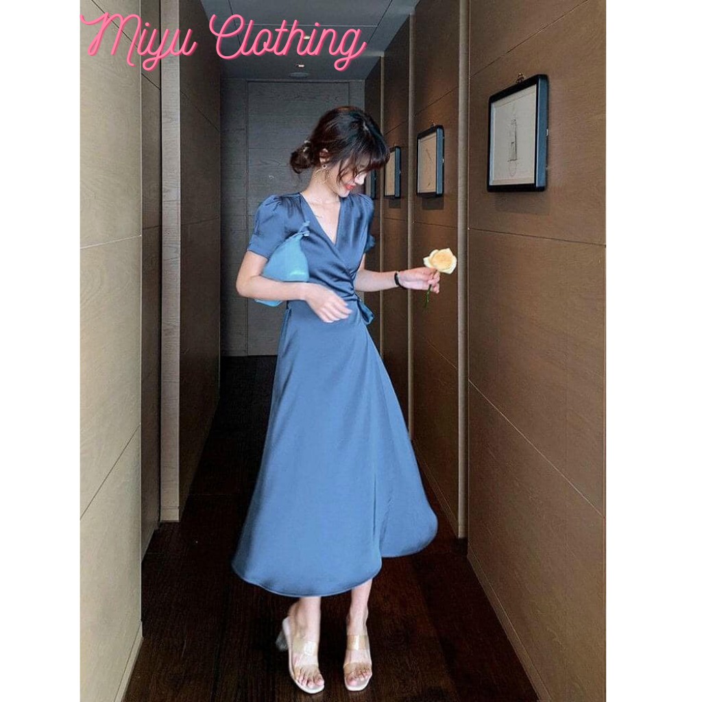 Đầm dạ hội cao cấp thiết kế chất liệu lụa Satin Pháp cao cấp mềm mịn 46-55kg Miyu clothing