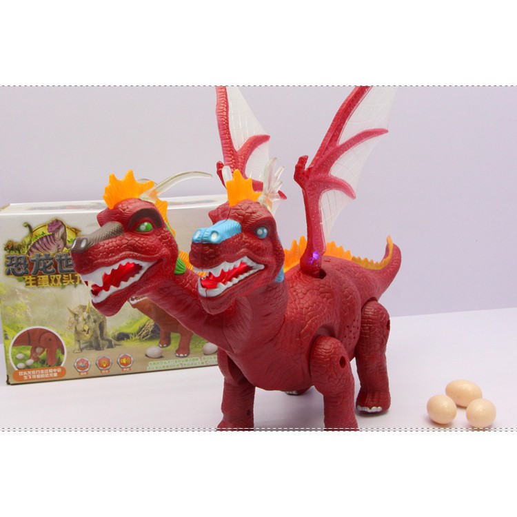 Đồ chơi trẻ em khủng long hai đầu có nhạc có đèn, đồ chơi giải trí vui nhộn, bảo hành 3 tháng, lổi đổi mới trong 7 ngày