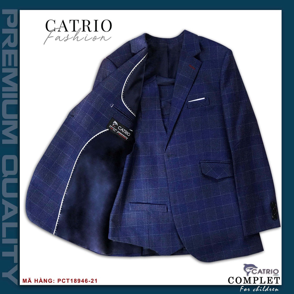 Áo đờ mi trẻ em, áo vest bé trai, áo comple cao cấp Catrio A-PCT18946/21
