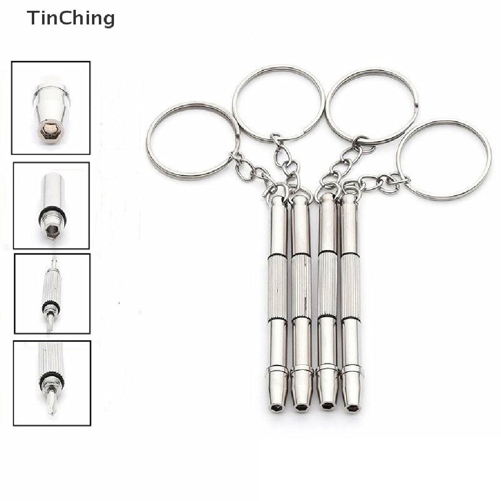 Tua vít sửa chữa kính mắt 4 trong 1 có móc khóa thời trang tiện lợi