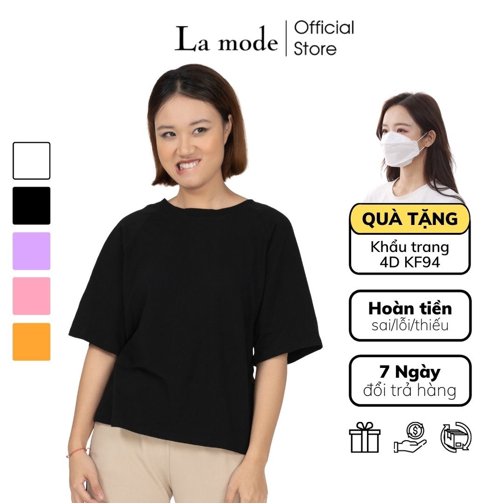 Áo Thun Tay Lỡ Trơn Basic Form Rộng Thời Trang Unisex Nam Nữ Nhiều Màu - La mode