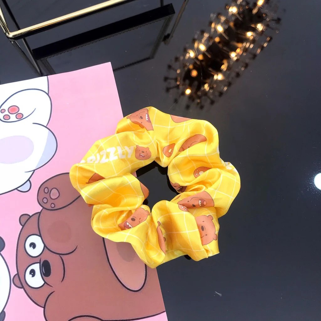 Dây Buộc Tóc SCRUNCHIES (Gấu Kẻ Vuông) WE BARE BEARS New