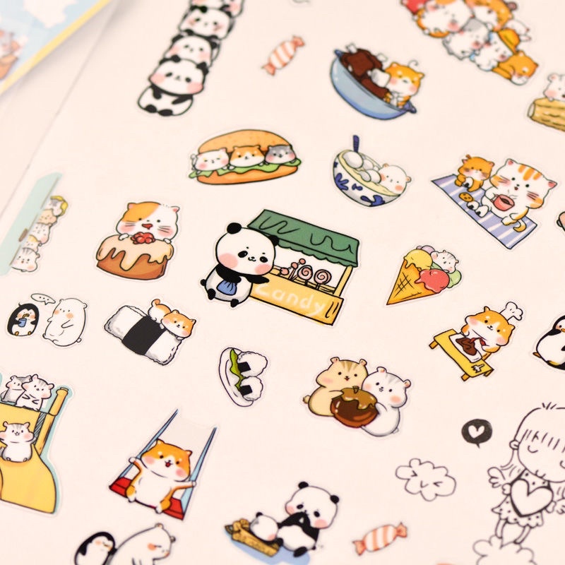 Sticker hình dán cute dễ thương để trang trí sổ, bút, đồ dùng học tập