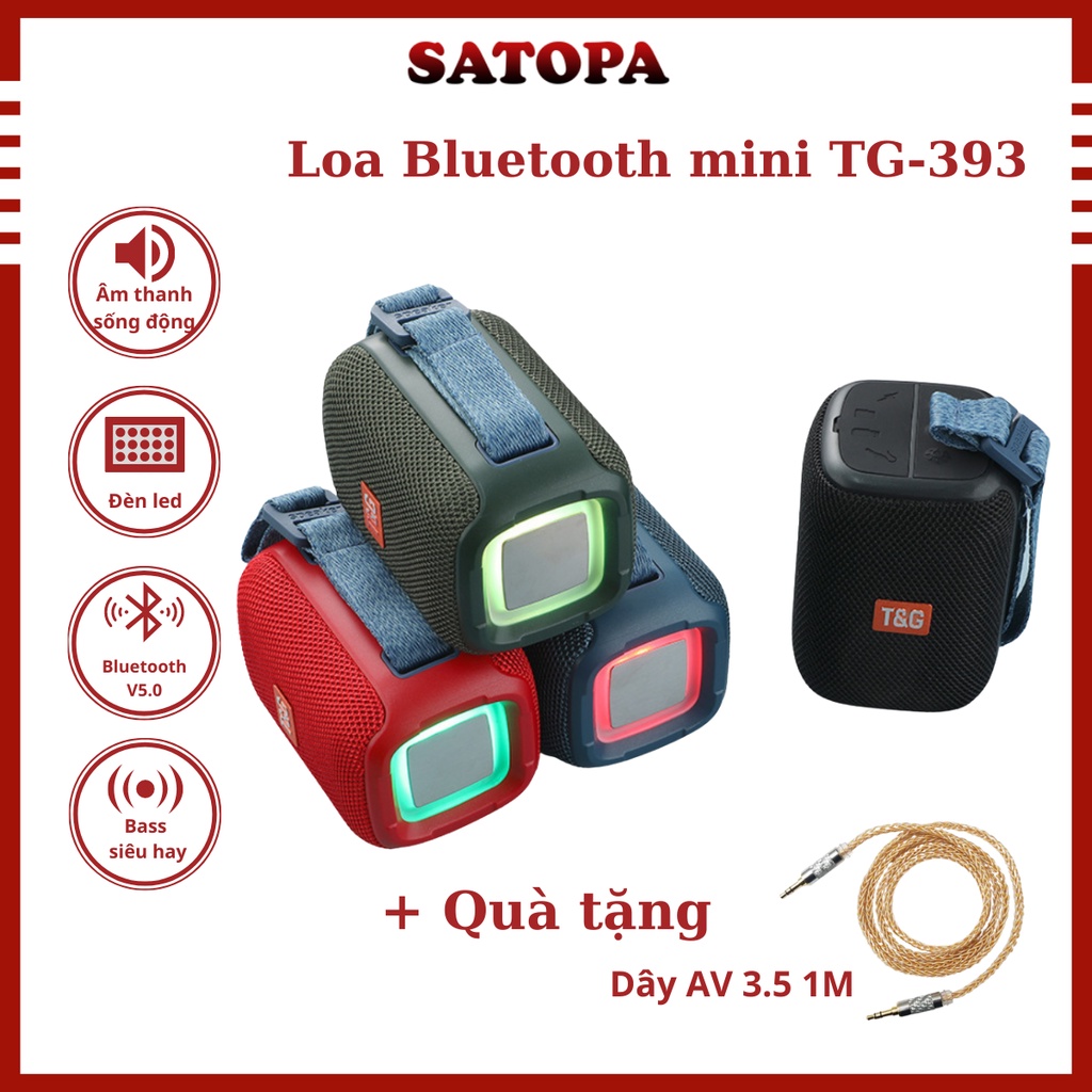 Loa bluetooth mini TG-393 Loa mini nghe nhạc bluetooth hỗ trợ thẻ nhớ USB jack 3.5 kêt nối máy tính điện thoại - SATOPA