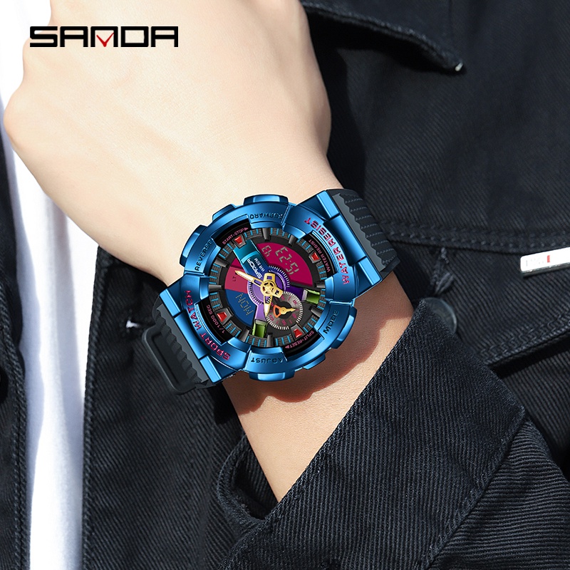 Đồng hồ SANDA mặt đá thạch anh chống nước đa năng cho nam