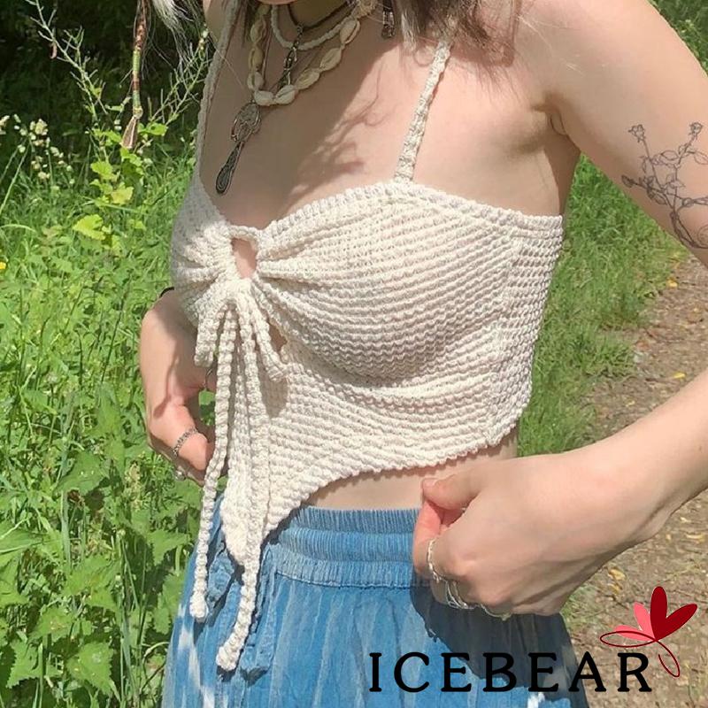 Áo Hai Dây Dệt Kim Màu Trơn Thời Trang Mùa Hè Cho Nữ