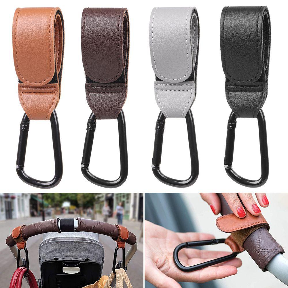 ESPO 1 / 2 Móc Da PU Treo Đồ Xoay 360 Độ Gắn Xe Đẩy Em Bé