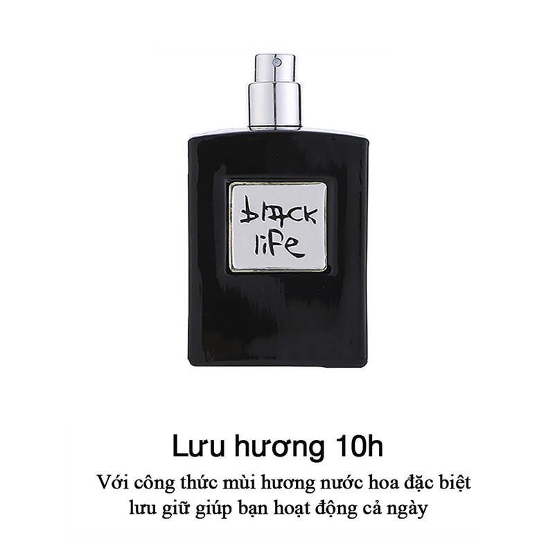 Nước hoa nam cao cấp Black Life thươ ng hiệu Pháp UEVER seri, mùi hương biển kinh điển hương gỗ thơm 100ml