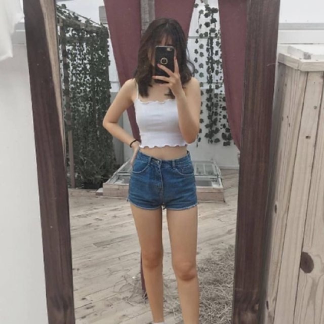 [Mã APWARN20 hoàn 20k xu đơn 0đ] ÁO CROPTOP HAI DÂY CUỐN BIÊN