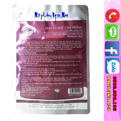 Kem và bột tắm trắng dưỡng chất Tổ yến và Dâu tây OHIO ỐC SÊN NEW DAY (150g)