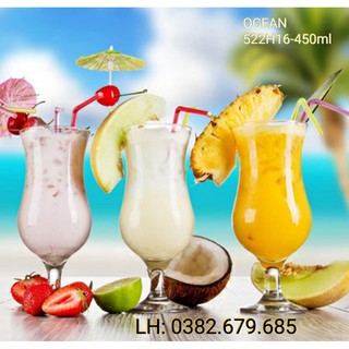 {Chính hãng} Bộ 6 Ly sinh tố cao Cuba Hurricane 450ml – 1522H16