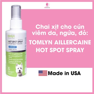 Chai xịt viêm da, ngứa, đỏ cho chó Tomlyn Allercaine Hot Spot Spray for Dogs - 118ml thumbnail