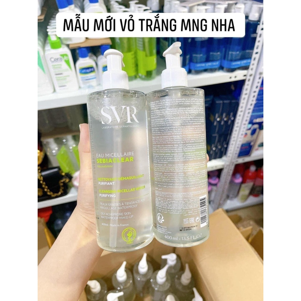 Tẩy Trang SVR Sebiaclear Eau Micellaire 400ml Dành Cho Da Dầu_ MẪU MỚI