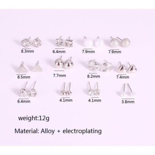 MT98- Set 12 đôi bông tai xỏ lỗ