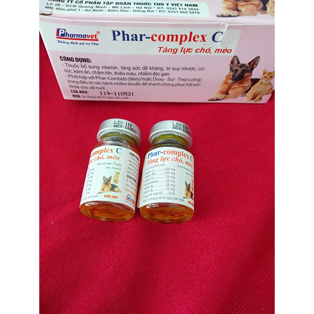 PHAR COMPLEX C - Tăng lực chó mèo, bổ sung vitamin cho chó mèo khỏe mạnh hơn