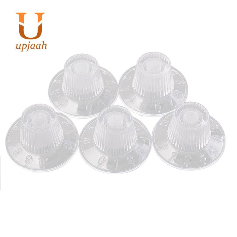 5Pcs Guitar Tone Volume Control Knobs for LP Guitar Transparent White