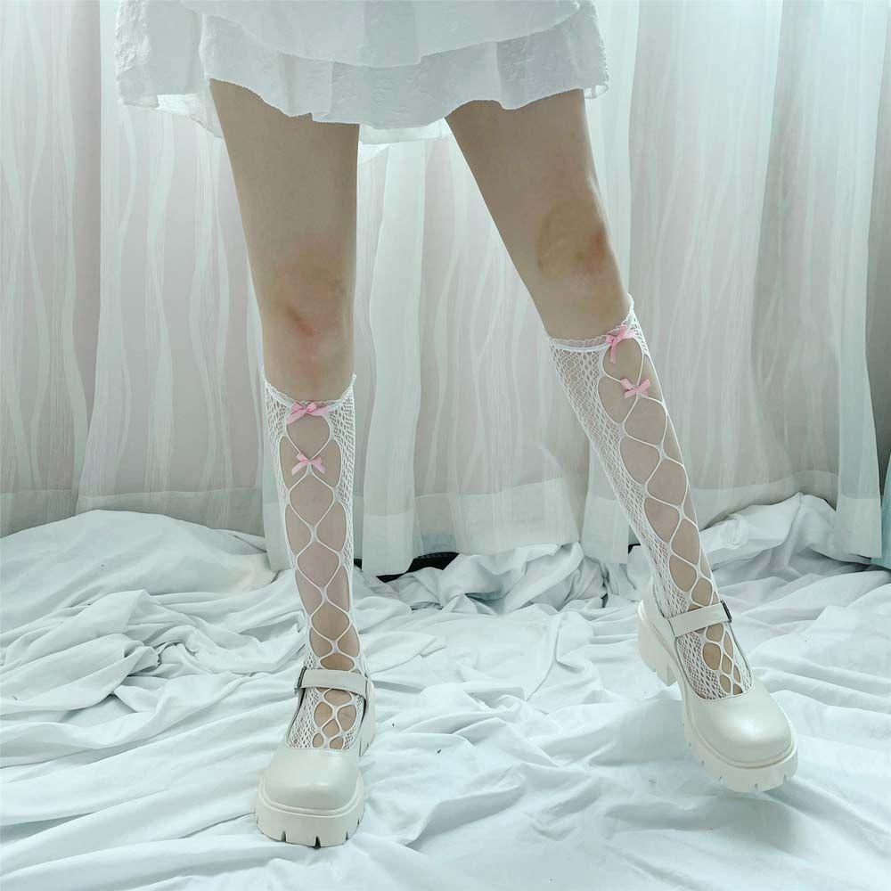 Vớ Lưới Cao Ngang Bắp Chân Phong Cách Lolita Đáng Yêu Dành Cho Bé Gái