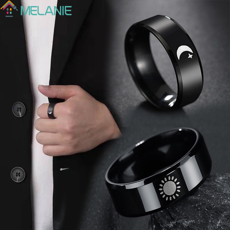 Nhẫn đeo tay kim loại hình mặt trăng ngôi sao thời trang dành cho nam nữ