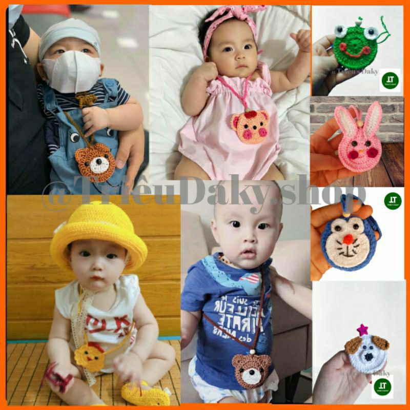 Túi Đựng Tỏi - Đính Hạt Dâu Tránh  Vía Cho Bé