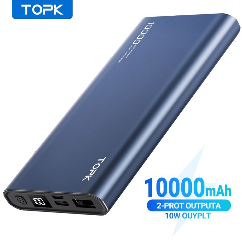 Sạc dự phòng TOPK I1006 10.000mAh [Freeship] Sạc dự phòng cho Iphone samsung xiaomi