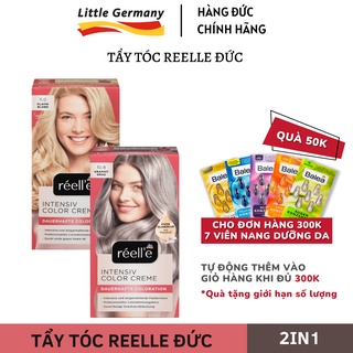 Tẩy Tóc Reelle 2in1 - Lên Màu Chuẩn - Dưỡng Tóc - Nhuộm Tóc - Hàng Nội Địa Đức - 2 Màu Vàng Bạch Kim và Xám Khói TTóc