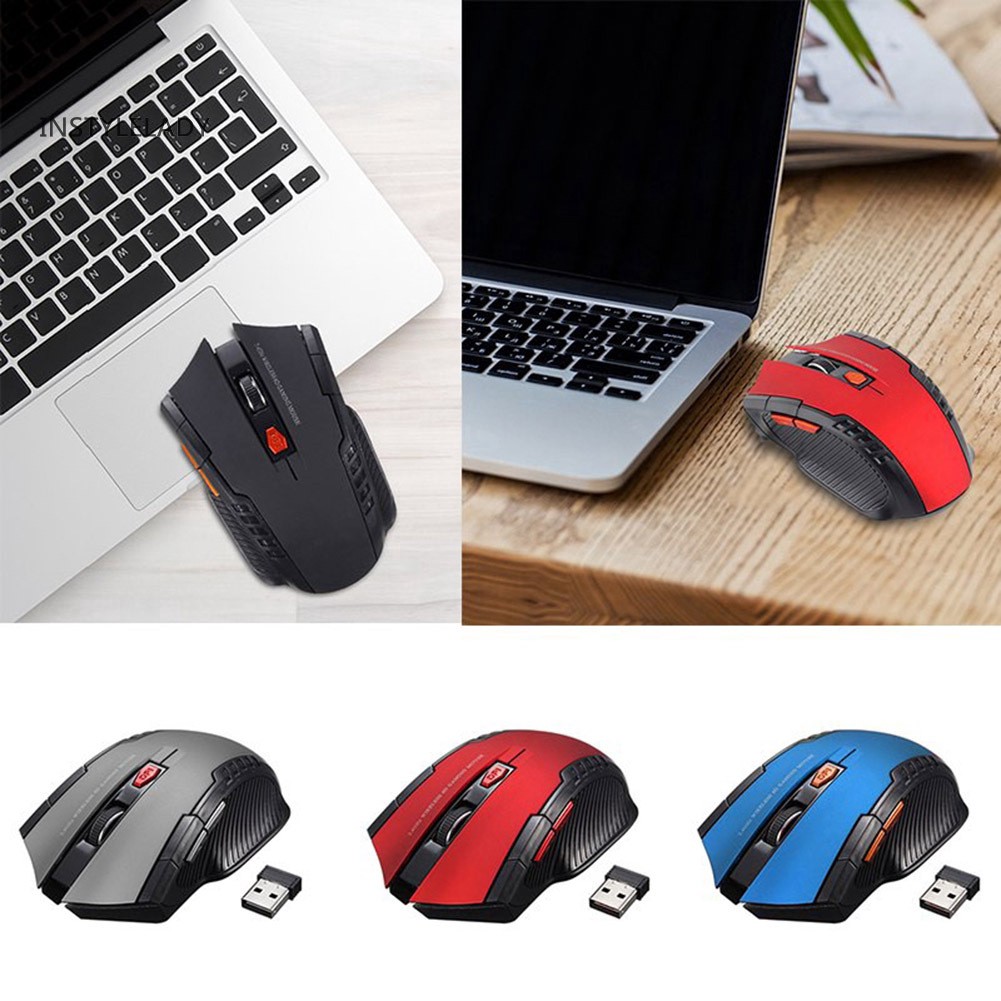 ✌ly 2.4G Wireless 6 Keys 1600DPI Auto Sleep Optical Gaming Mouse Mice for PC Laptop