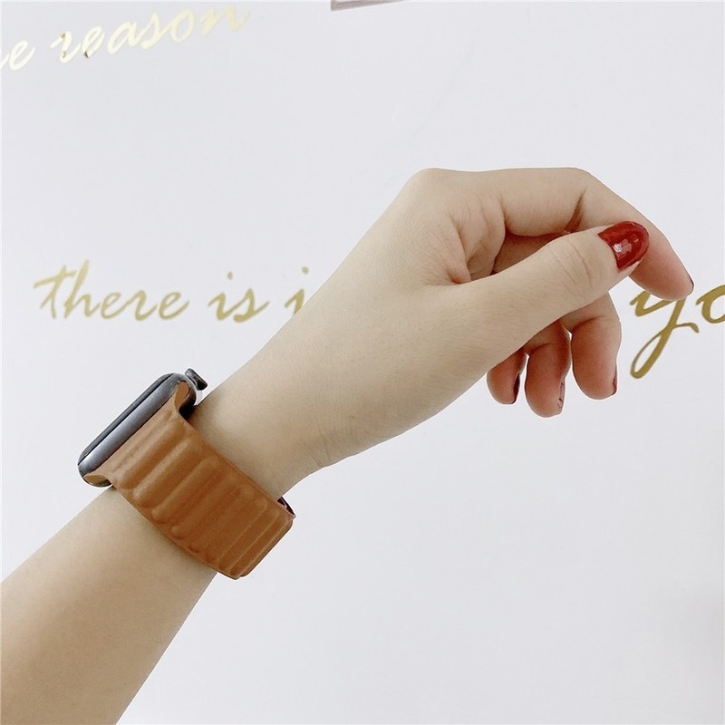Dây đeo bằng da cho đồng hồ thông minh Apple Watch SE series 6 5 4 3 2 1 40mm 44mm 38mm 42mm