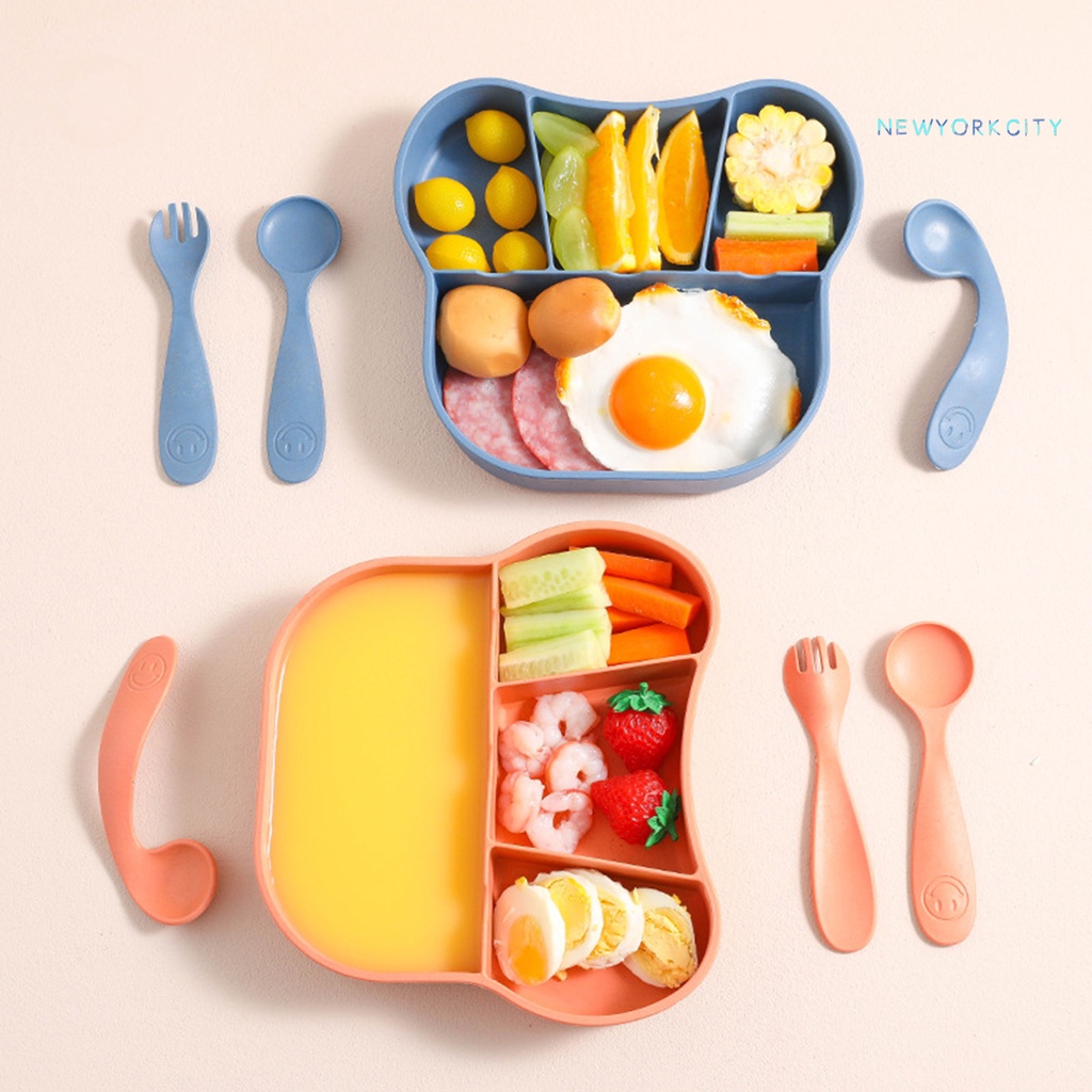 Bộ Bát Ăn + Muỗng Chất Liệu PP Không Chứa BPA An Toàn Cho Bé