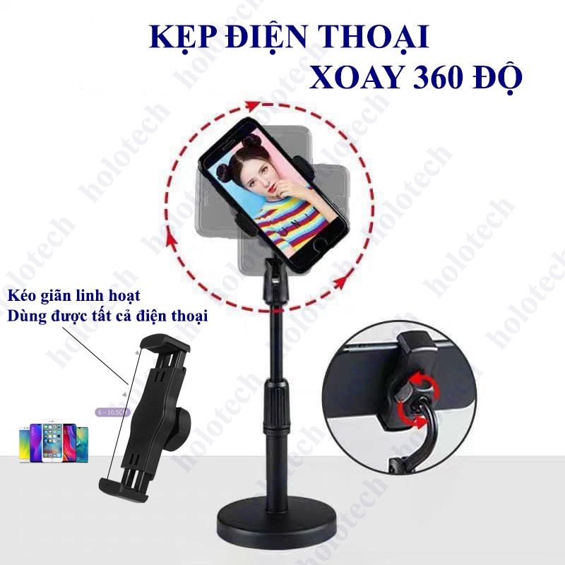 Giá Đỡ Điện Thoại Để Bàn Gấp Gọn K88 - Kệ Đỡ Đa Năng Xoay 360 Độ Đế Nặng Chắc Chắn Chụp Ảnh, Quay Video, Livestream