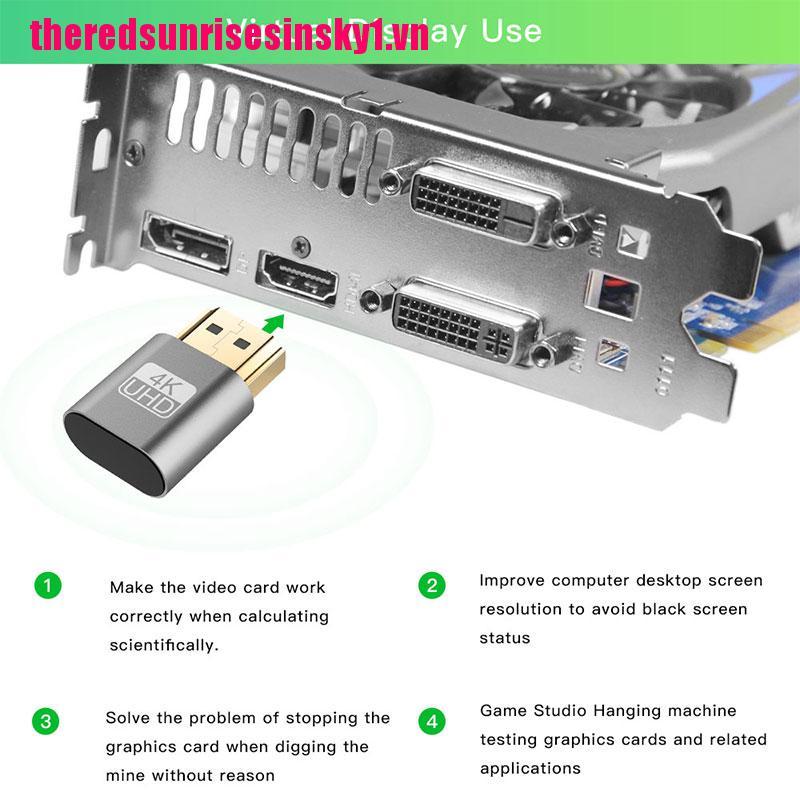 (3C) Giắc Chuyển Đổi Headless Ghost Ddc Edid Hiển Thị Hdmi