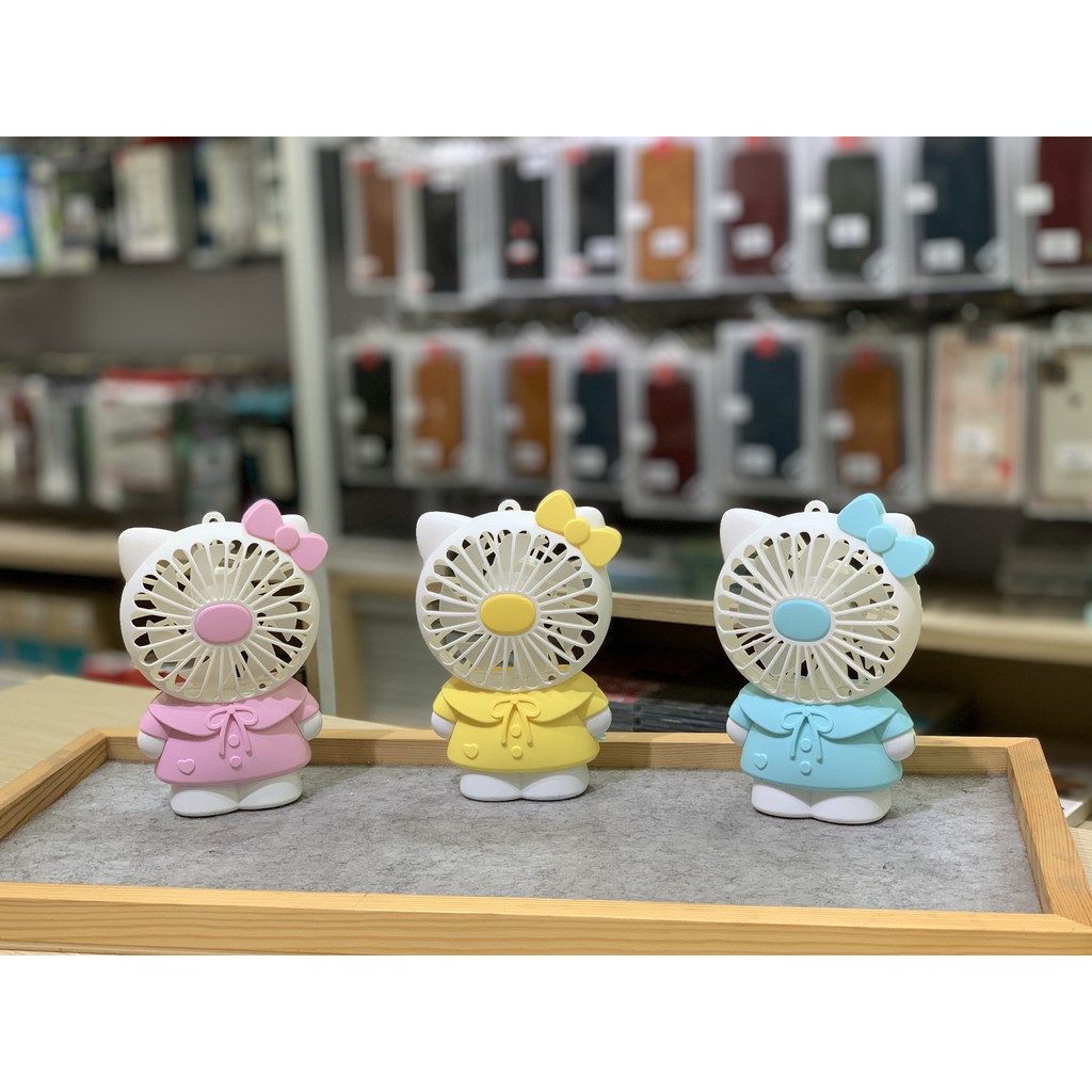 Quạt Tích Điện Mini cầm Tay Cute Fan Lovely Cat Hoạt Hình Quạt Liên Tục Hơn 1 Giờ Cho Bé