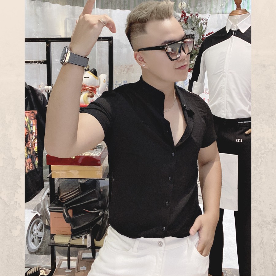 Áo Sơ Mi Tay Ngắn Cổ Tàu Hot Trend 2020 | BigBuy360 - bigbuy360.vn