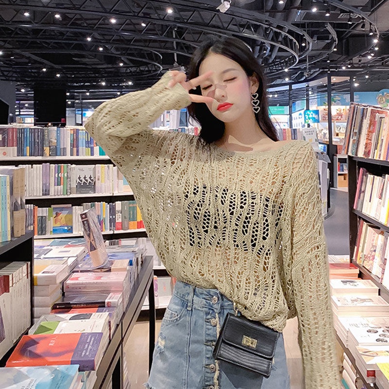 Áo Dệt Kim Mỏng Dáng Ngắn Kiểu Mới