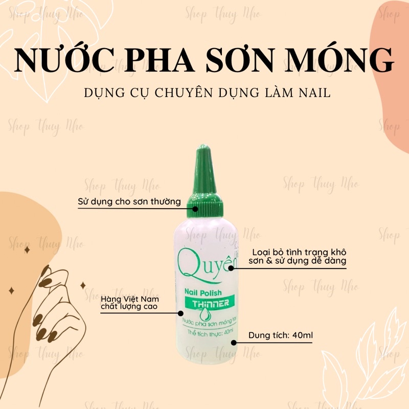 Nước pha sơn móng tay Quyên cao cấp dành cho sơn thường - 40ml