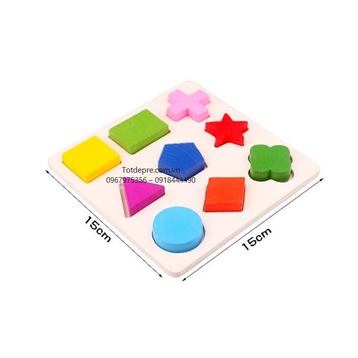 Đồ chơi gỗ giáo cụ Montessori combo 3 bảng lắp ghép hình khôi