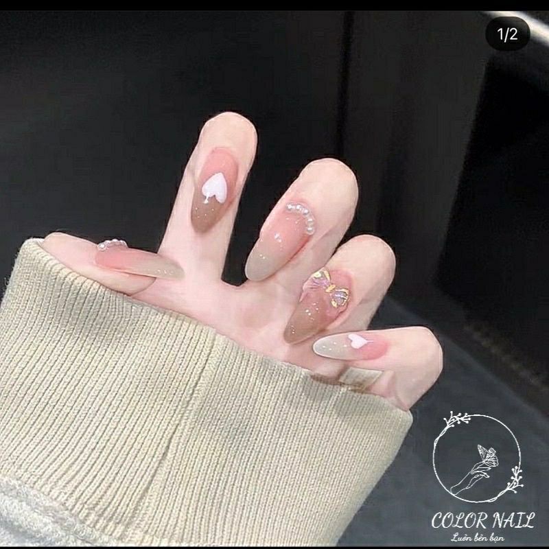 Nail box - Móng up thiết kế : Nơ ombre