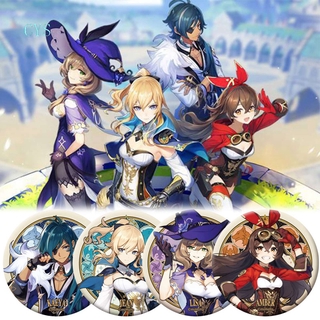 Huy Hiệu In Hình Nhân Vật Trong game Genshin Diluc Keqing Venti Klee Tartaglia Paimon Zhongli
