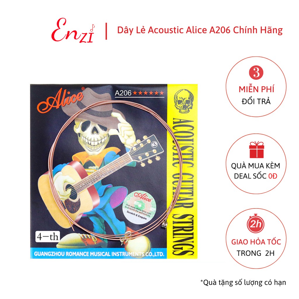 Dây lẻ guitar acoustic Alice AW436 cho đàn guitar dây sắt chính hãng Enzi