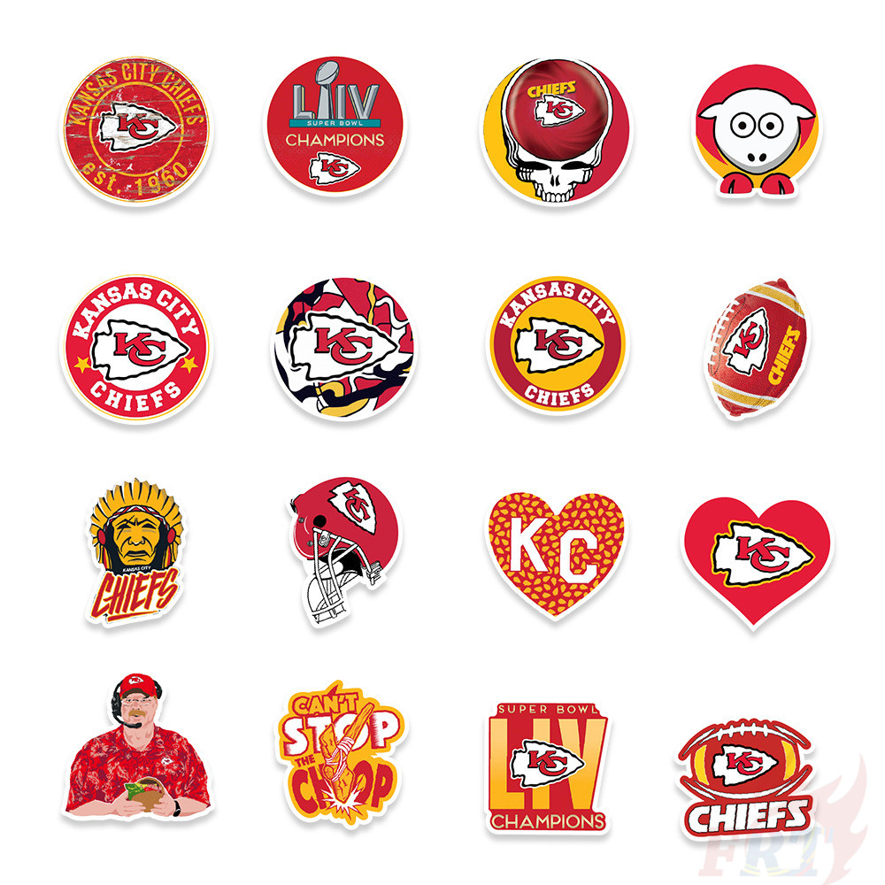 50Pcs/Set ❉ Kansas City Chiefs - NFL National Football League Rugby Team Stickers ❉ DIY Fashion Mixed Waterproof Doodle Decals Stickers