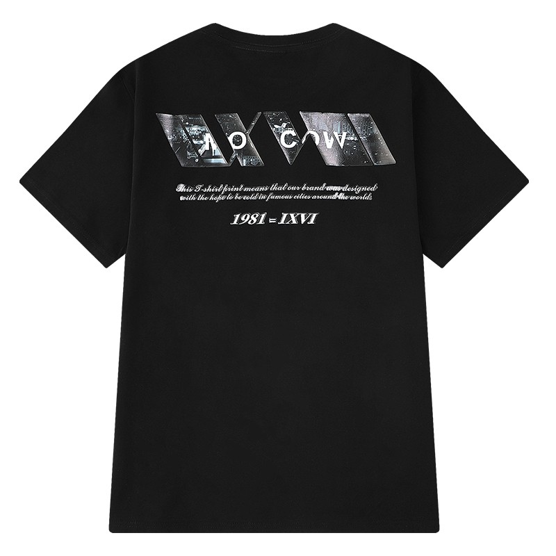 Áo thun ngắn tay cổ tròn in hình "IXVI" áo phông