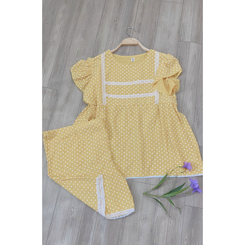 Bộ đồ bầu thời trang mặc nhà chất đũi freesize từ 40kg đến 65kg