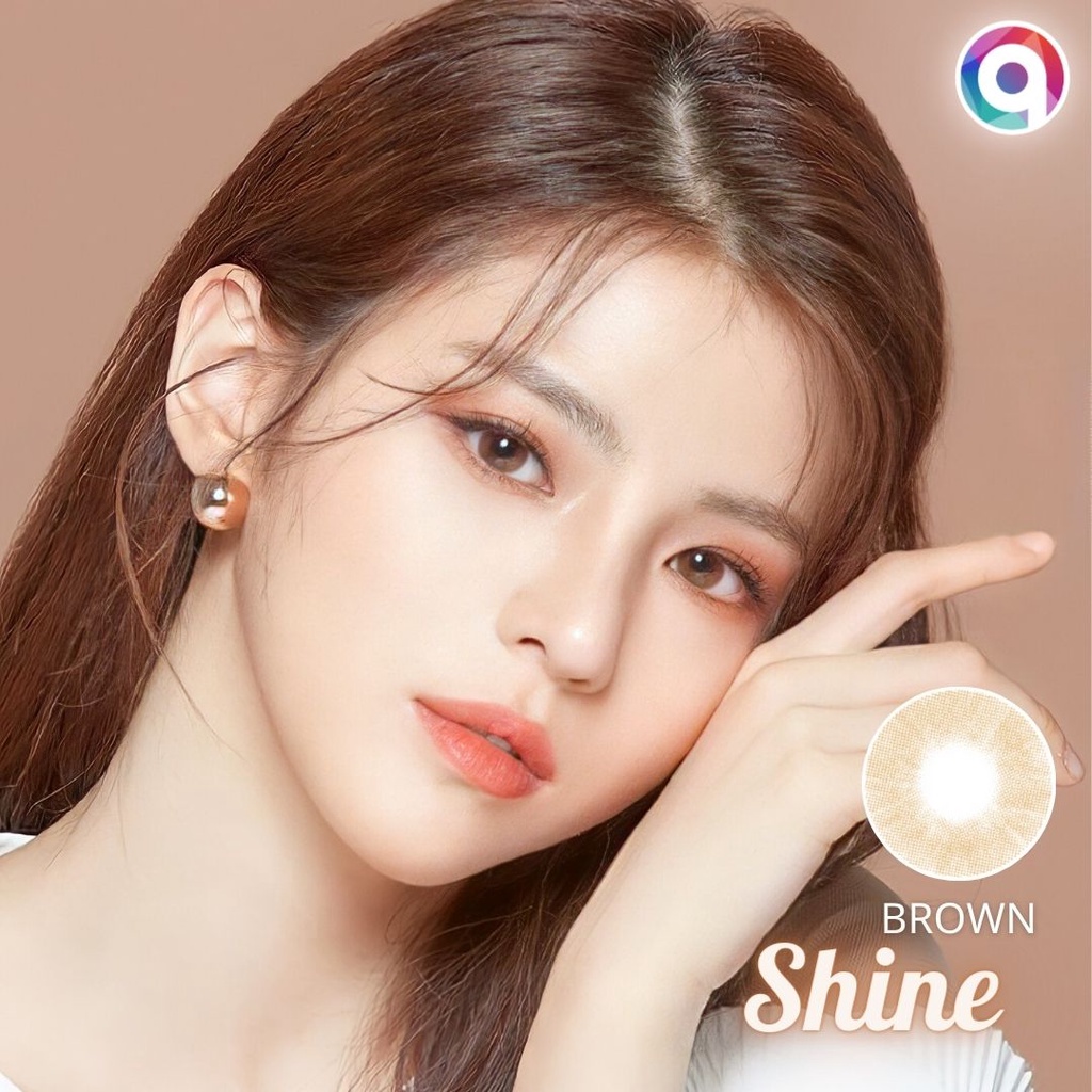 Kính áp tròng QUYNH LENS shine brown 0-8 độ