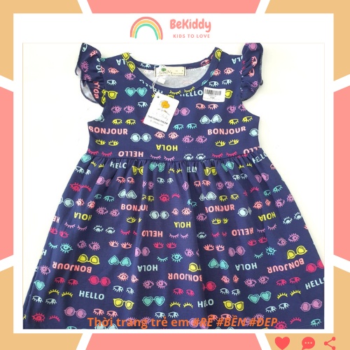 Đầm thun bé gái cotton cộc tay 1 tuổi - 7 tuổi 9kg - 30kg