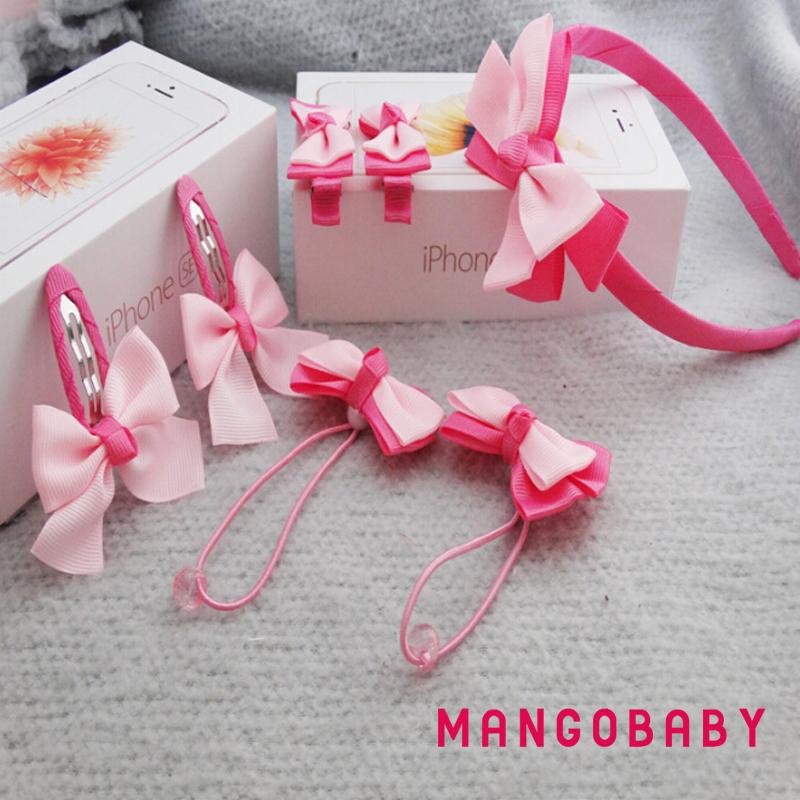Dây cột tóc nơ gắn quả bông dễ thương cho nữ