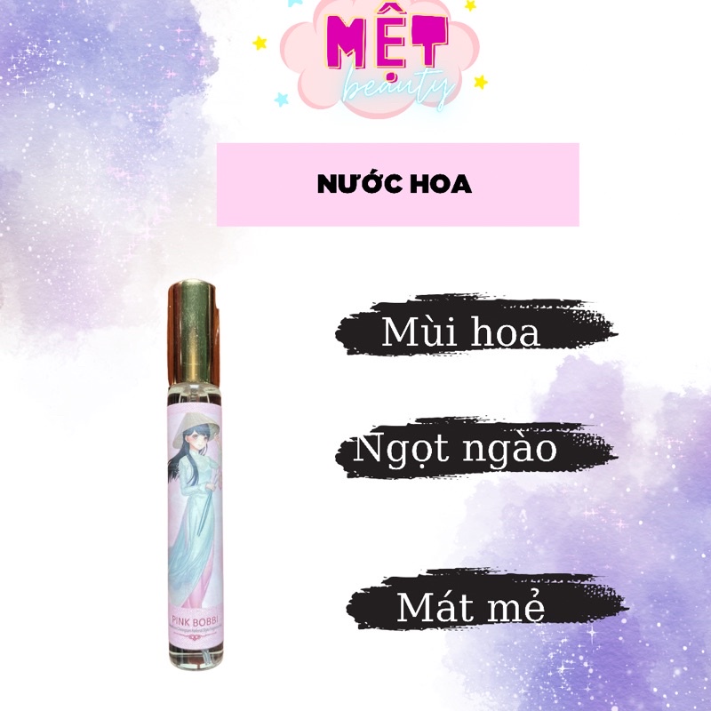 SET NƯỚC HOA NỘI ĐỊA TRUNG MINI PINK BOBBI 15ML*4 CÓ 4 MÙI MẪU ĐƠN, TRÁI CÂY, MÙI HOA, MÙI GỖ GIỮ HƯƠNG LÂU