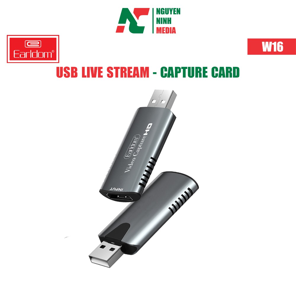 Bộ HDMI to USB 3.0 Video Capture Earldom W16 - Hỗ Trợ Live Stream, Ghi Hình Từ Điện Thoại, Camera, PS4, XBOX
