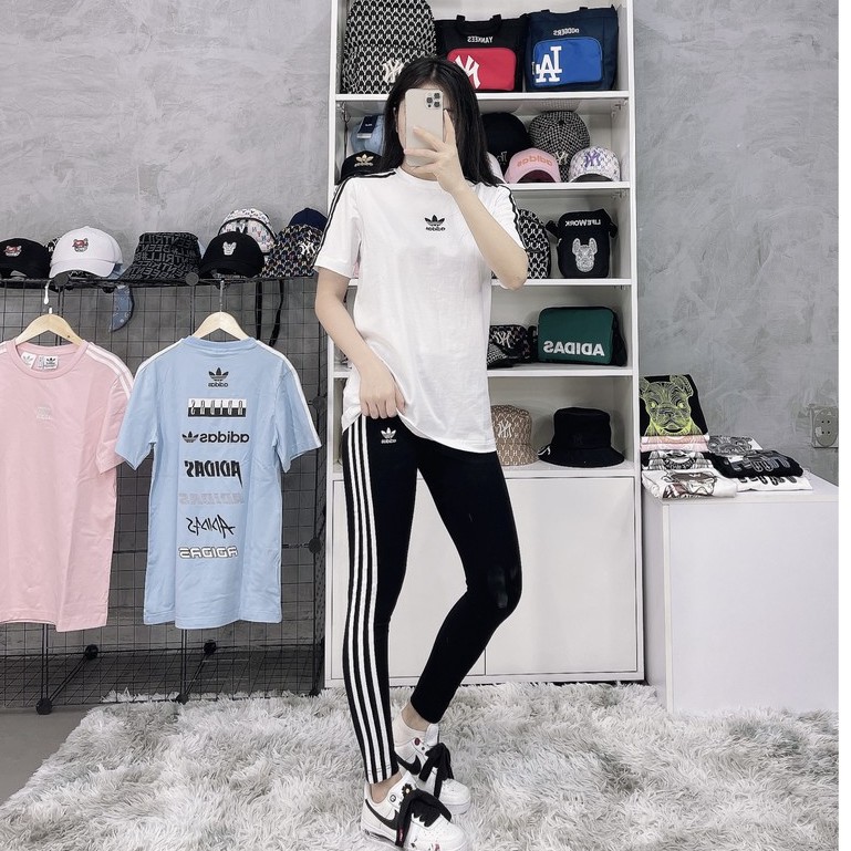 [  XUẤT DƯ XỊN   ] Áo Phông / Áo Thun Đôi ADIDAS STICKET COUPLE T-SHIRT - Black &amp; White | FULL TEM TAG CODE | ẢNH THẬT