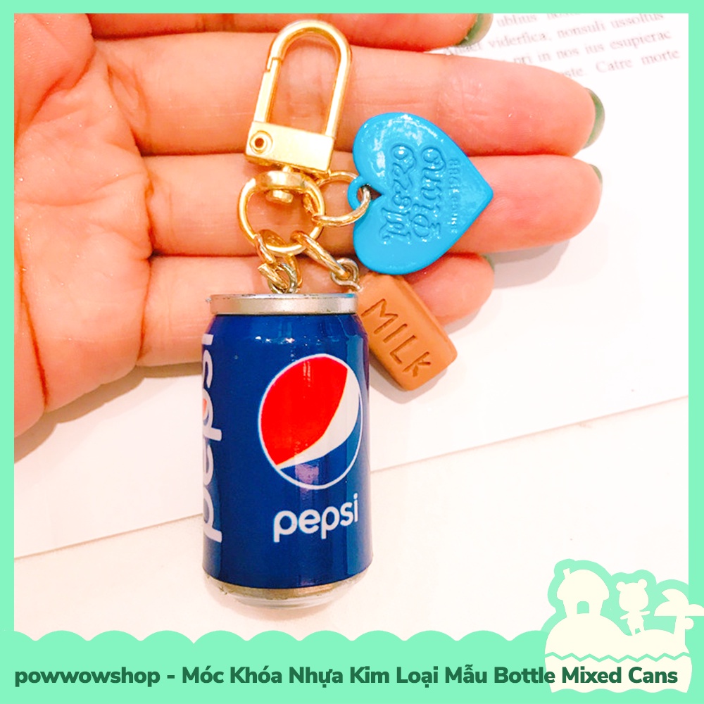 [Sẵn VN - Hỏa Tốc] Móc Khóa Nhựa Kim Loại Nhẹ Mẫu Bottle Mixed Cans Đơn Giản
