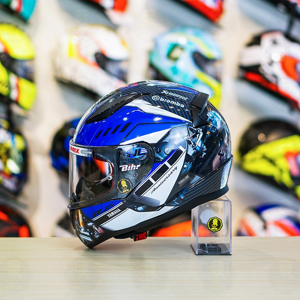 Tem Decal Yamaha R15 Xanh GP Cho Mũ Fullface, Mũ Fullface LS2 FF353