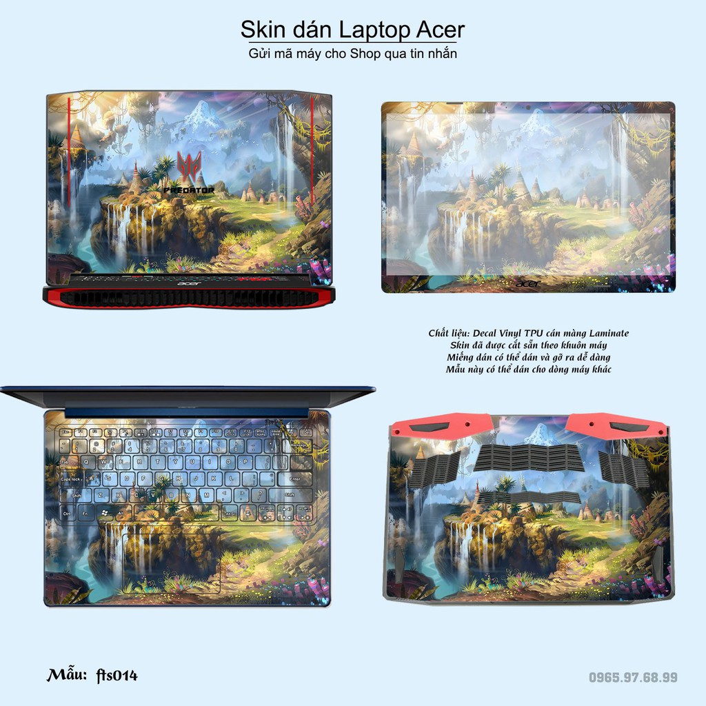 Skin dán Laptop Acer in hình Fantasy (inbox mã máy cho Shop)